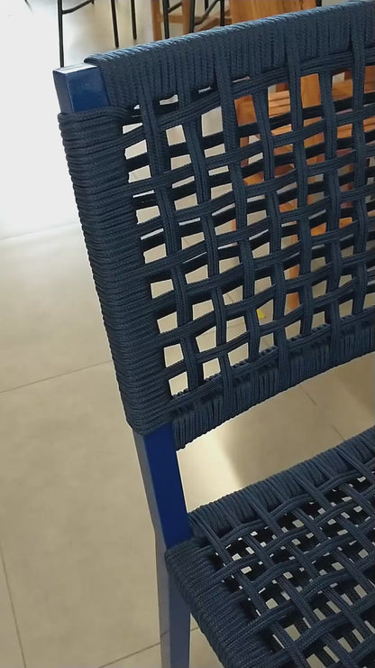 Silla Angra de Aluminio y Cuerda Náutica en Azul
