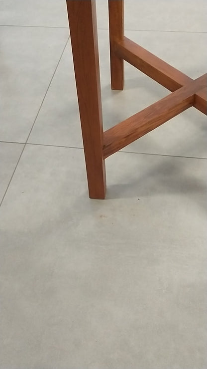 Square Bistro Table 60x60cm Solid Wood Slats