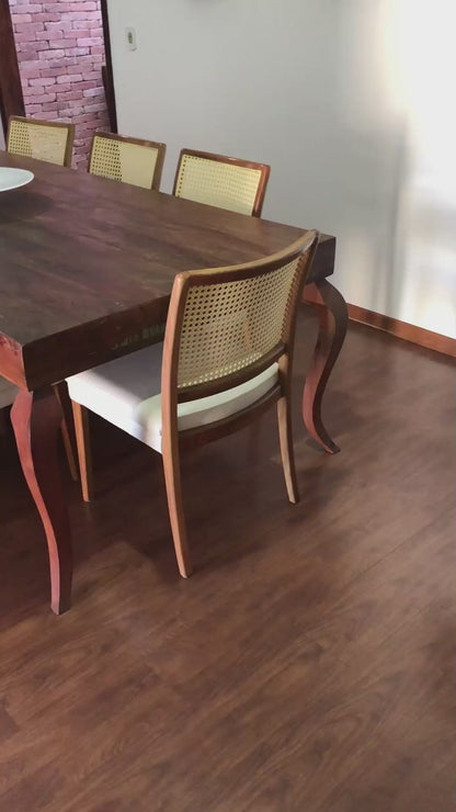 Mesa de comedor Anne de madera maciza 160x100 cm - 6 plazas