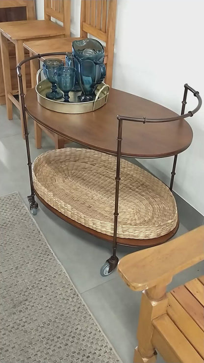 Trancoso Tea Bar Cart Wood and Iron