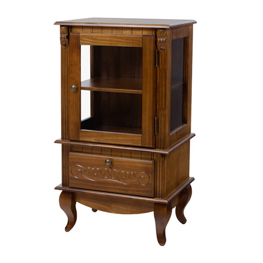 Armario tipo conejera Country con cajón y cristal 106x58x38cm