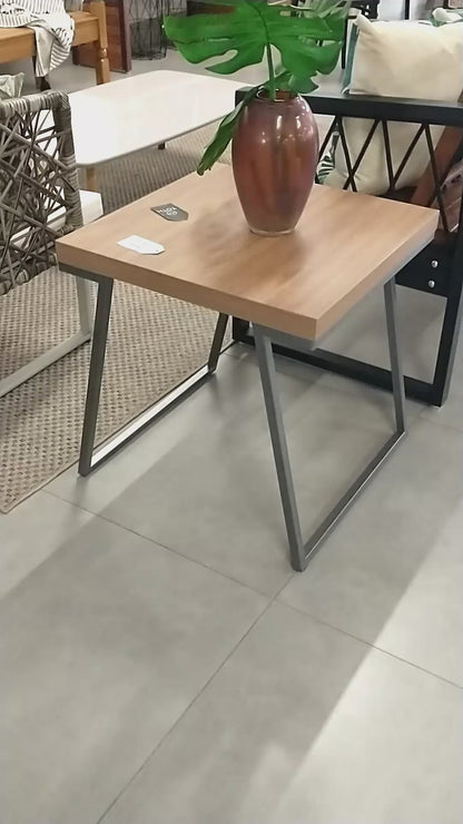 Logus Side Table 0.58X0.55X0.55m Iron and Wood