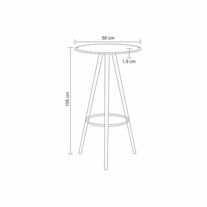 Mesa Bistrô Redondo Alecrim 60cm