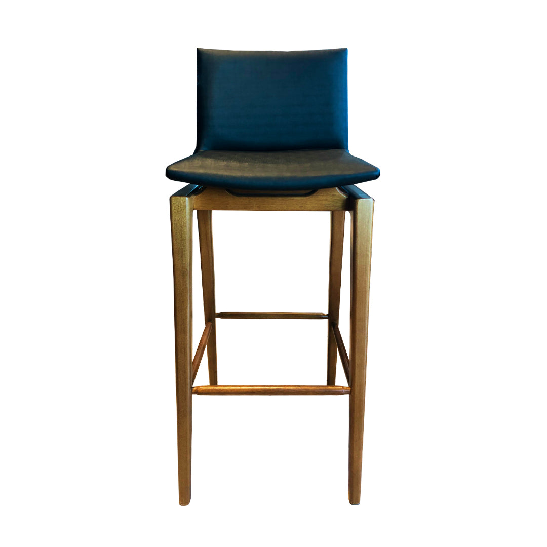 Horus Stool Upholstered Wood Facto Black 1821