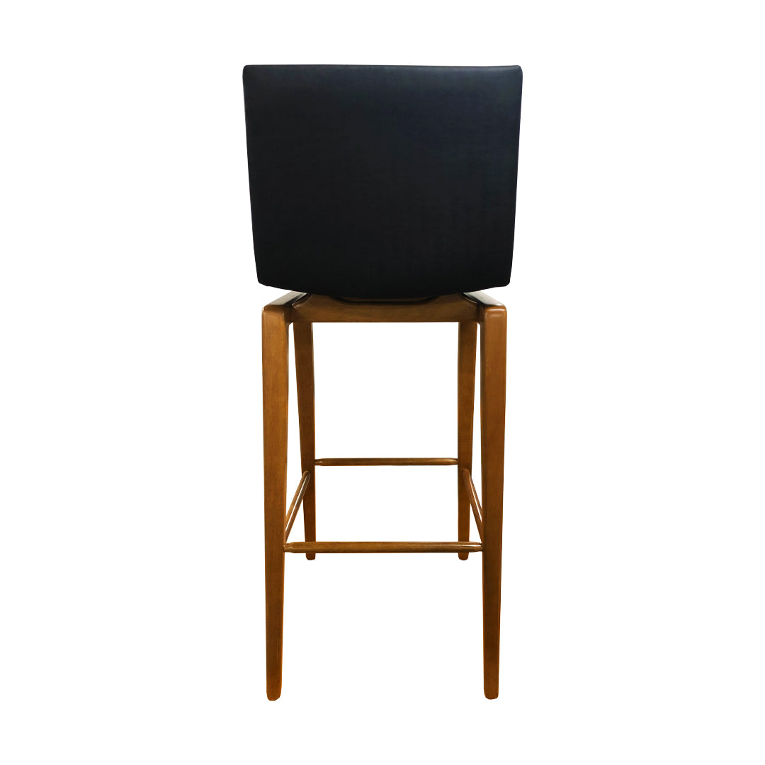 Horus Stool Upholstered Wood Facto Black 1821