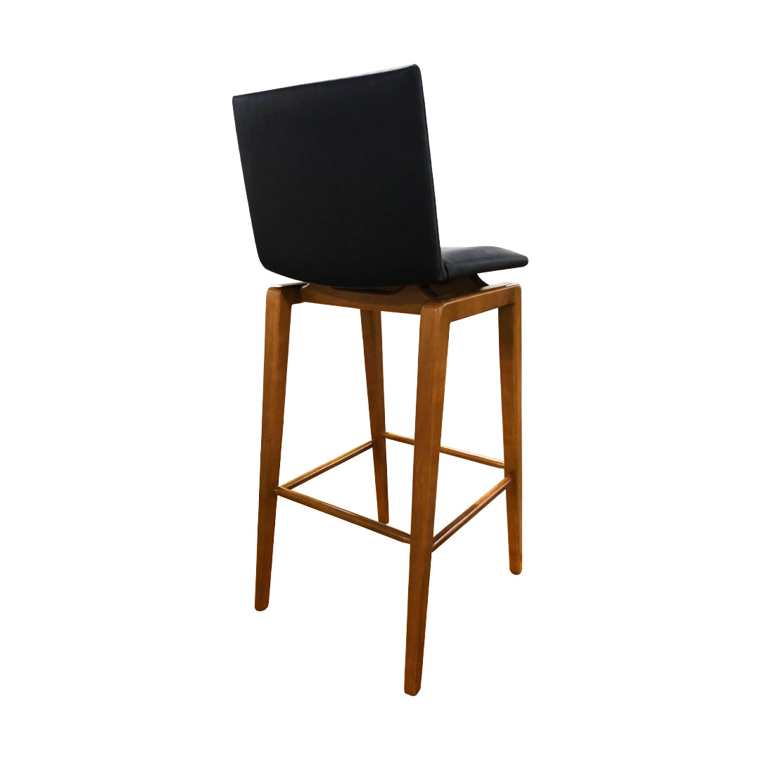Horus Stool Upholstered Wood Facto Black 1821