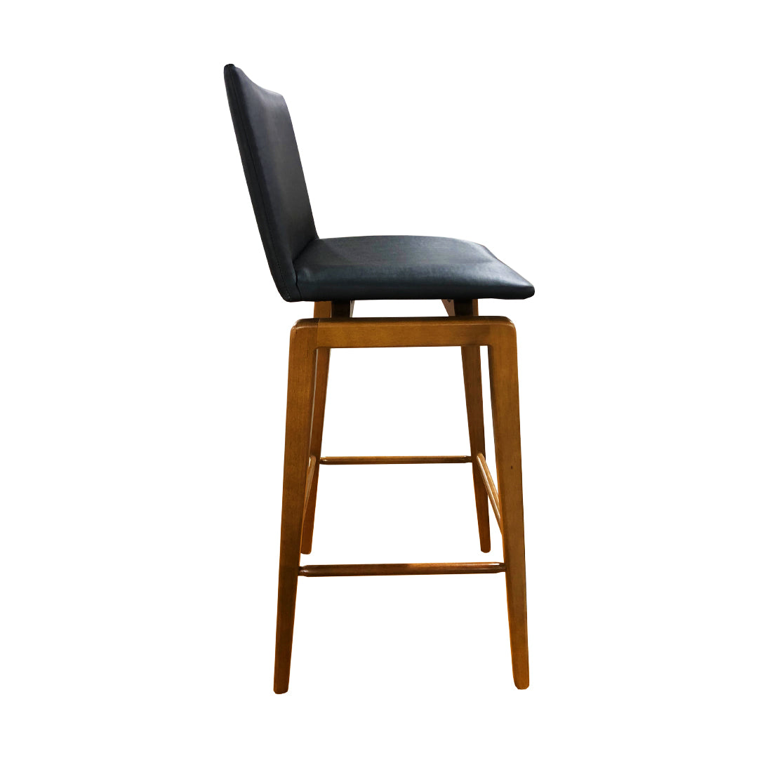 Horus Stool Upholstered Wood Facto Black 1821
