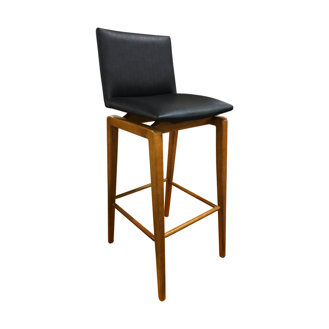 Horus Stool Upholstered Wood Facto Black 1821