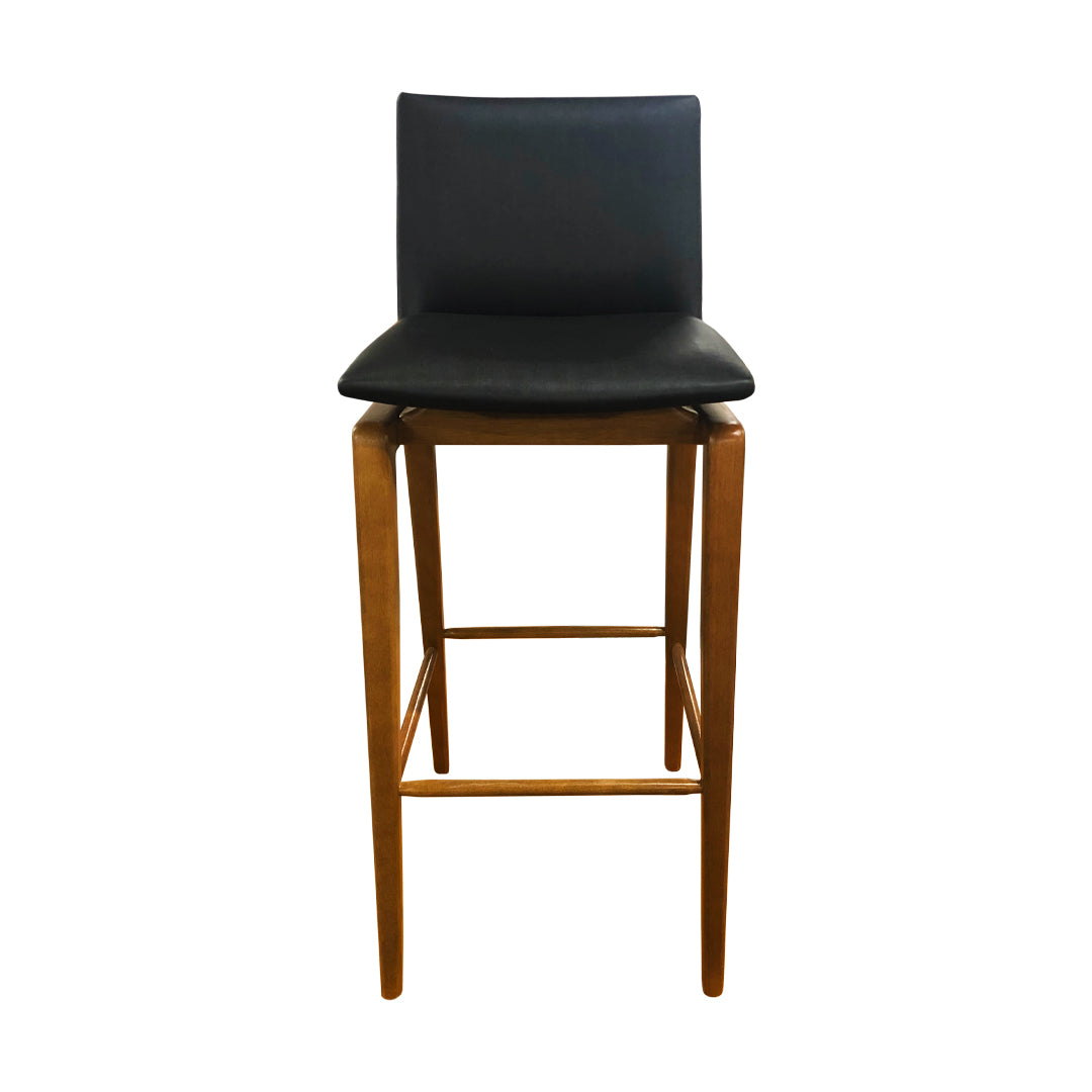 Horus Stool Upholstered Wood Facto Black 1821