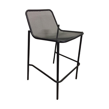 Taburete de hierro con pintura epoxi negra