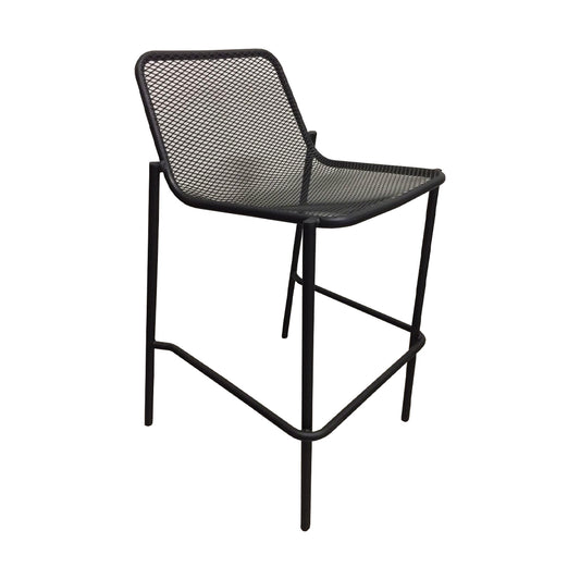 Taburete de hierro con pintura epoxi negra