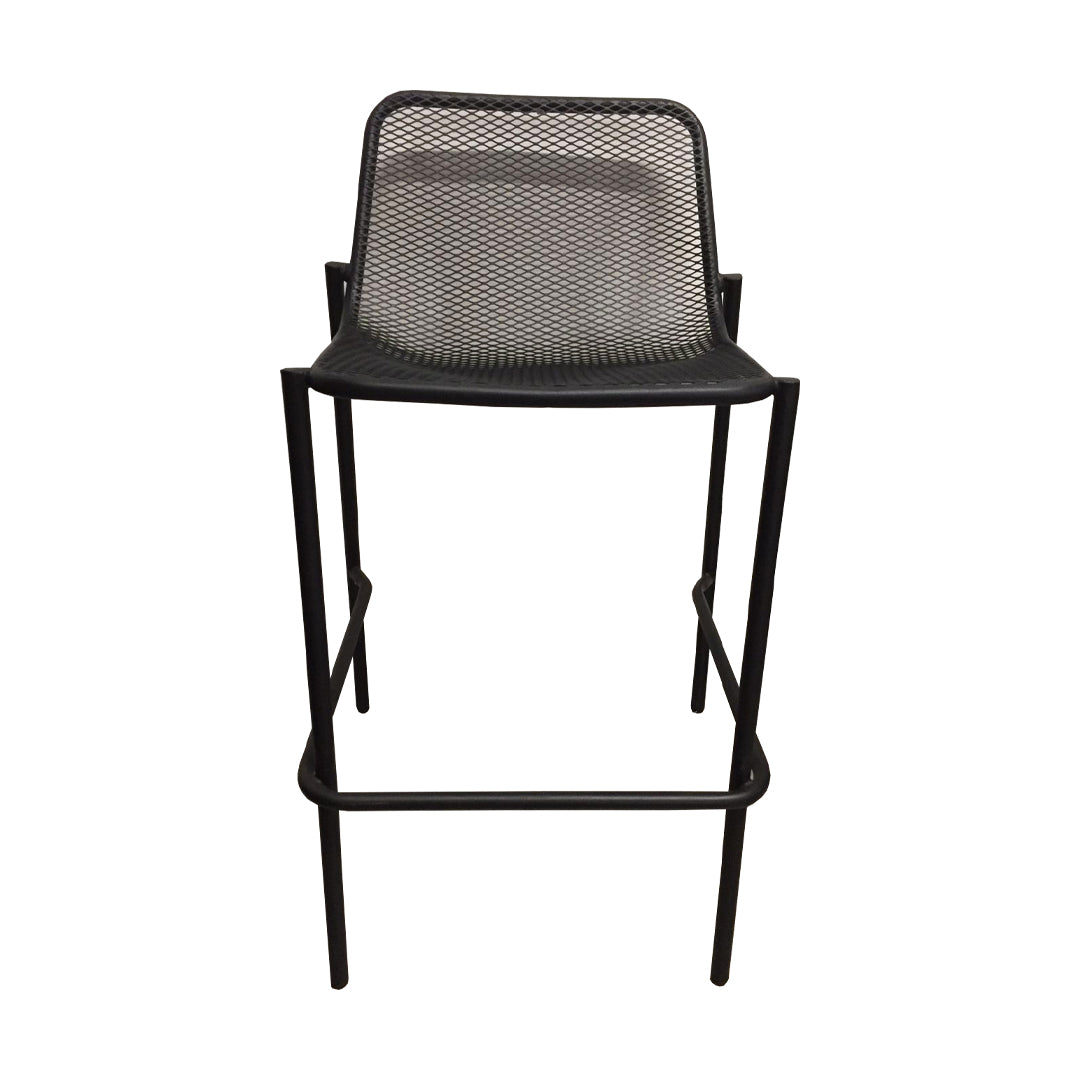 Taburete de hierro con pintura epoxi negra