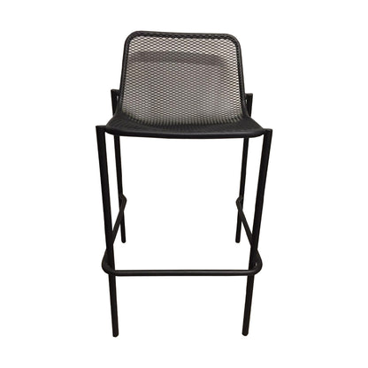 Taburete de hierro con pintura epoxi negra