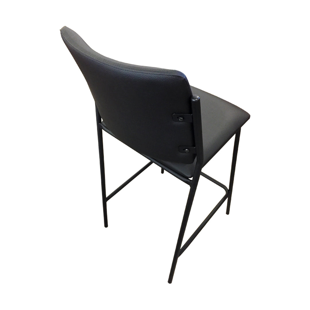 Taburete Mundi Color Negro Hierro Asiento Tapizado PU Negro