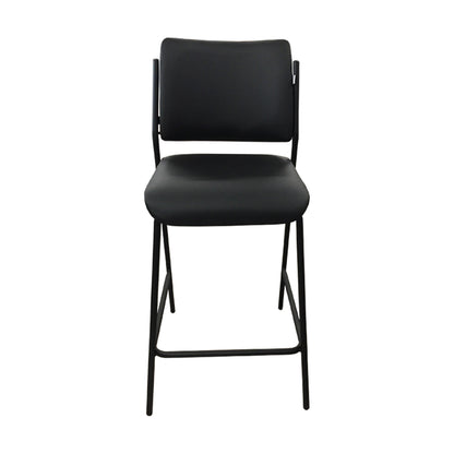 Taburete Mundi Color Negro Hierro Asiento Tapizado PU Negro