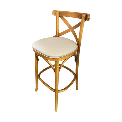 X Stool Wood Pine Color Upholstered Seat Fact Fendi