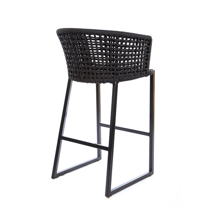 Gold Aluminum Stool Black Color Nautical Rope Black Color