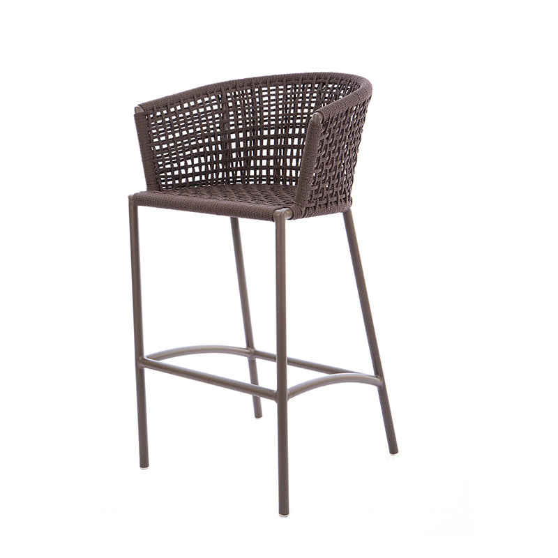 Comfort Aluminum Stool Brown Color Nautical Rope Brown Color