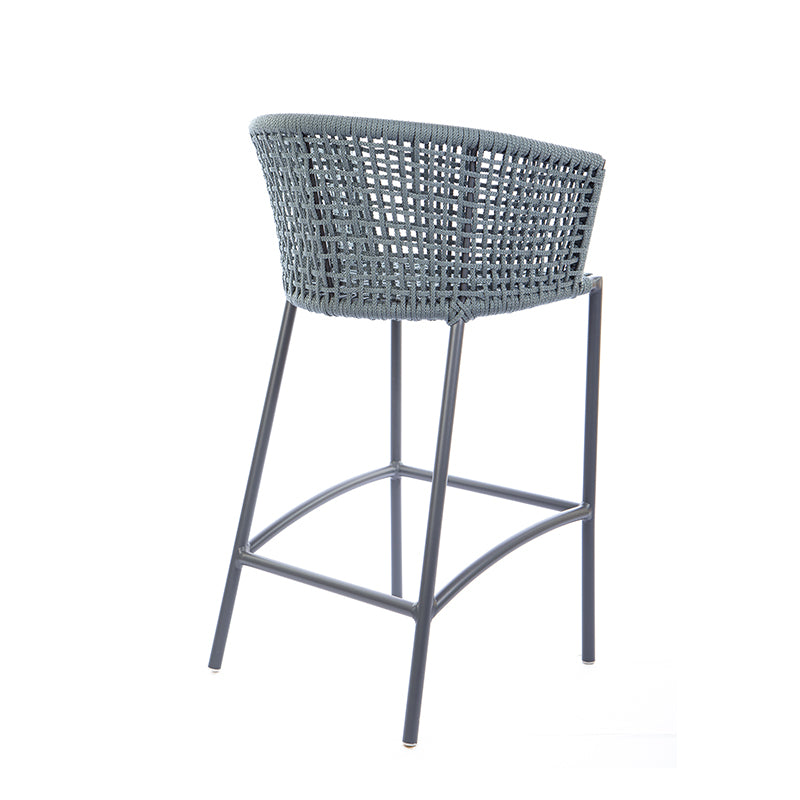 Comfort Aluminum Stool Gray Color Nautical Rope Gray Color