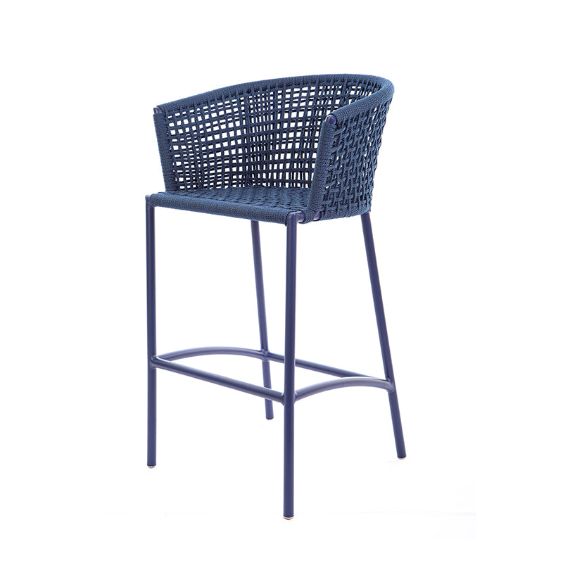 Taburete Confort Aluminio Color Azul Cuerda Náutica Color Azul