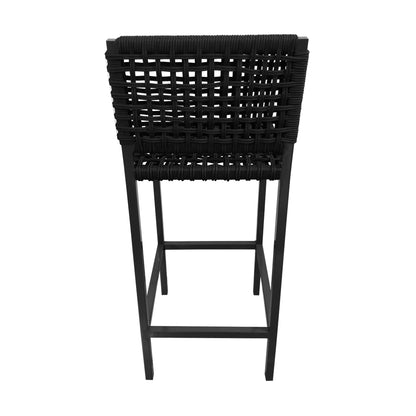 Taburete Angra Aluminio y Cuerda Náutica Negra