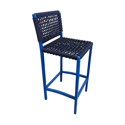 Taburete Angra Azul de Aluminio y Cuerda Náutica