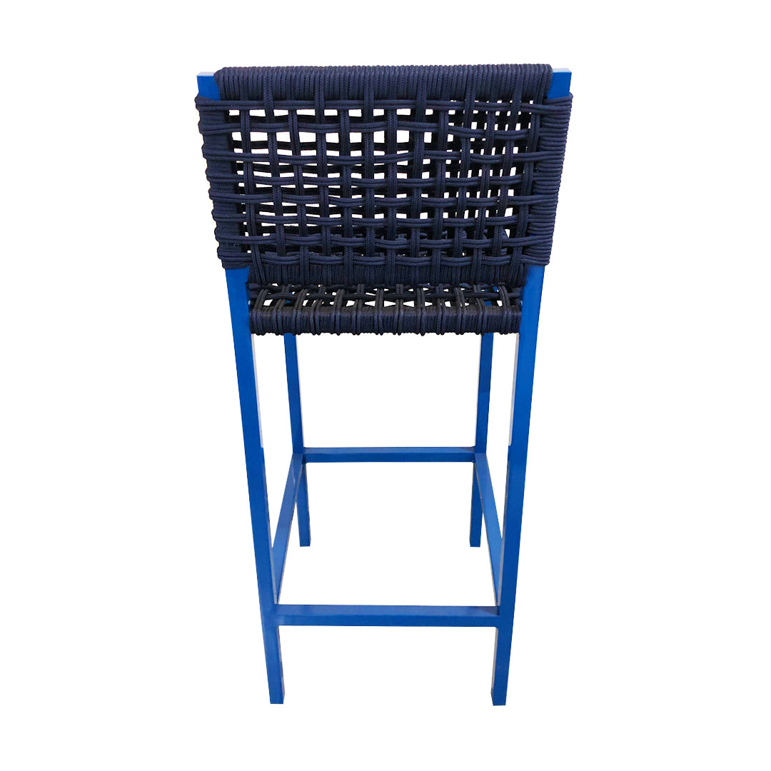 Taburete Angra Azul de Aluminio y Cuerda Náutica