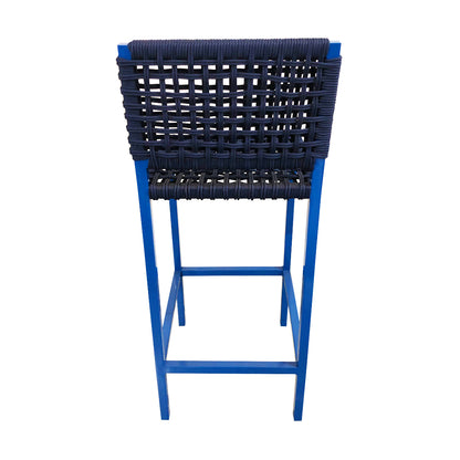 Taburete Angra Azul de Aluminio y Cuerda Náutica