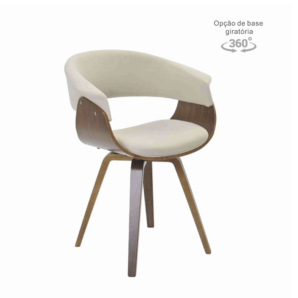 Betina chair with cream-colored swivel base