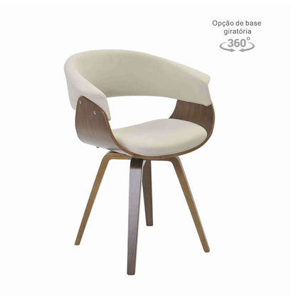 Betina chair with cream-colored swivel base
