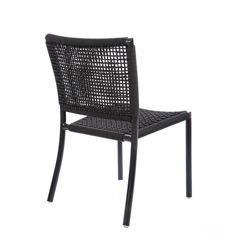 Star Aluminum Chair Black Color Nautical Rope Black Color