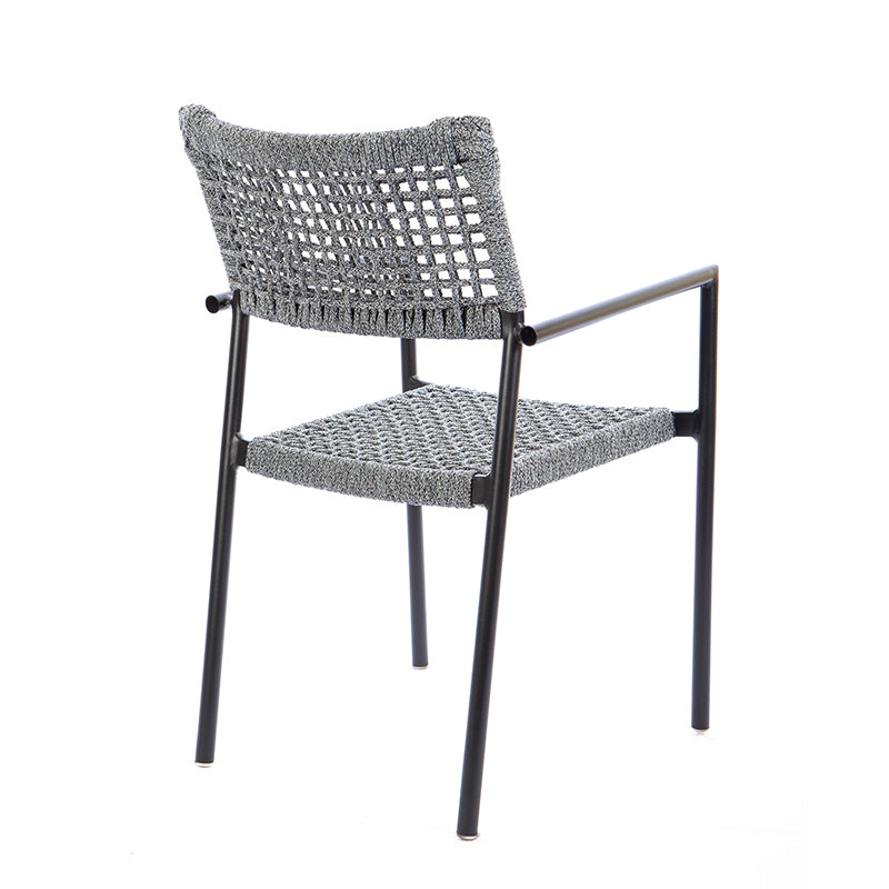 Silla de Sol de Aluminio Color Negro Cuerda Náutica Color Mixto Negro