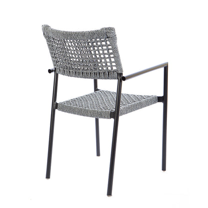 Silla de Sol de Aluminio Color Negro Cuerda Náutica Color Mixto Negro