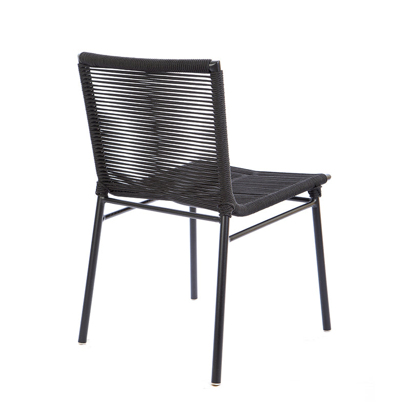 Italia Aluminum Chair Black Color Nautical Rope Black Color