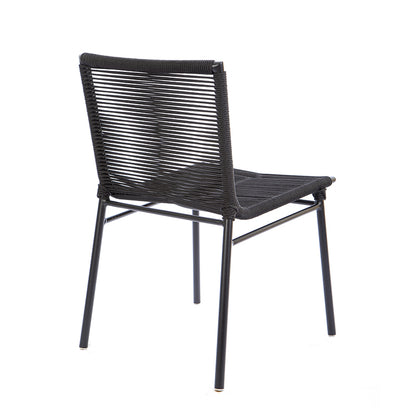 Italia Aluminum Chair Black Color Nautical Rope Black Color
