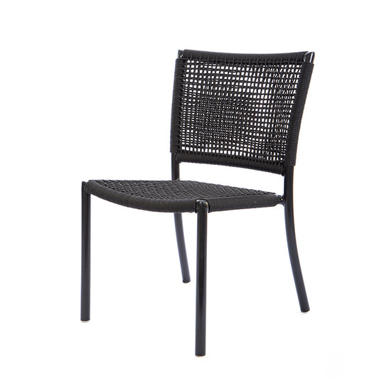 Silla Star Aluminio Color Negro Cuerda Náutica Color Negro