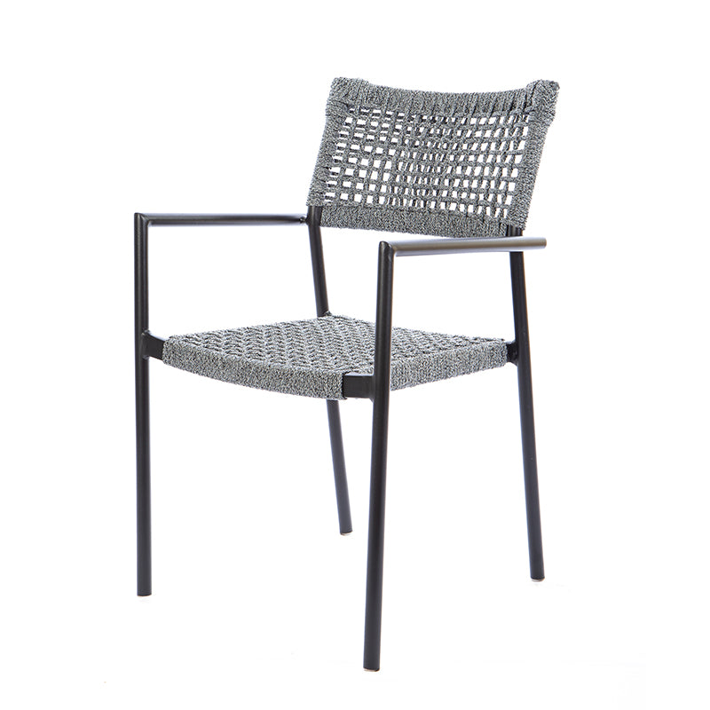 Silla de Sol de Aluminio Color Negro Cuerda Náutica Color Mixto Negro