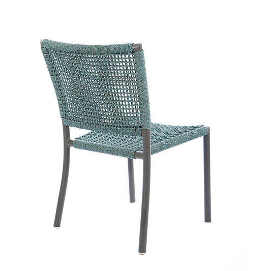 Star Aluminum Chair Gray Color Nautical Rope Mixed Color Green