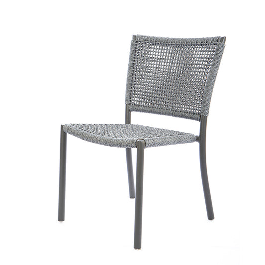 Star Aluminum Chair Gray Color Nautical Rope Black Mixed Color