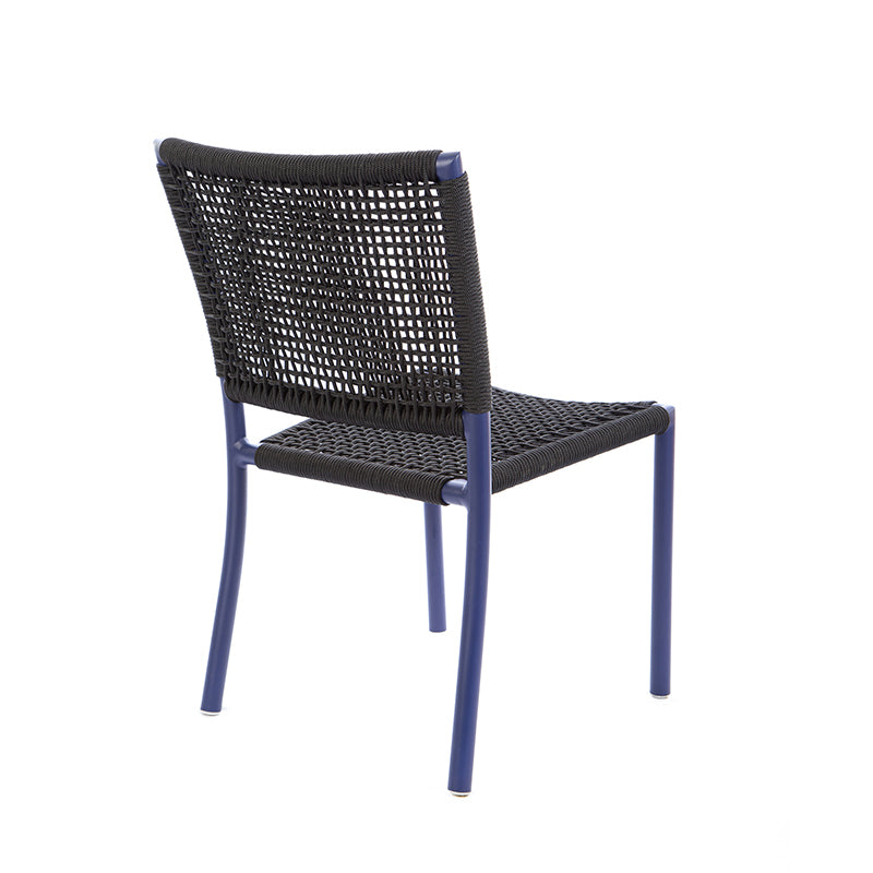 Star Aluminum Chair Blue Color Nautical Rope Black Color