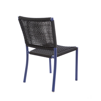 Star Aluminum Chair Blue Color Nautical Rope Black Color