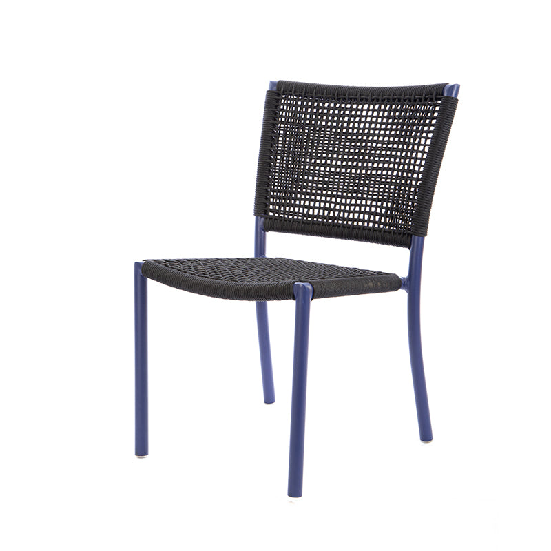Star Aluminum Chair Blue Color Nautical Rope Black Color