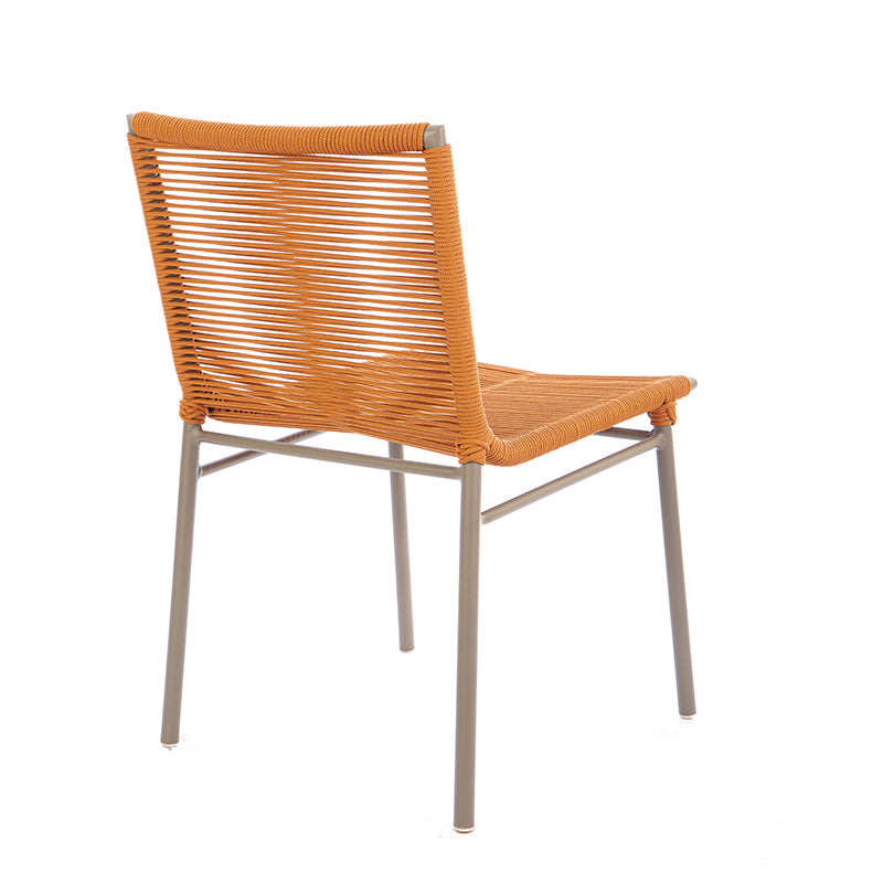 Silla Italia Aluminio Fendi Cuerda Náutica Color Terracota
