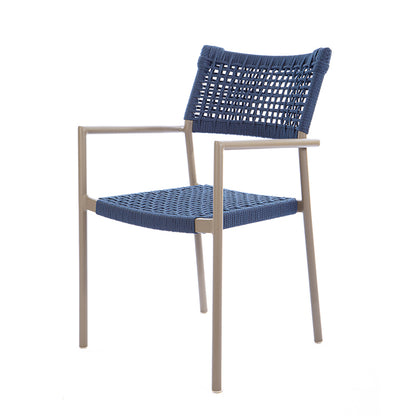 Cadeira Sol Alumínio Cor Fendi Corda Náutica Cor Azul