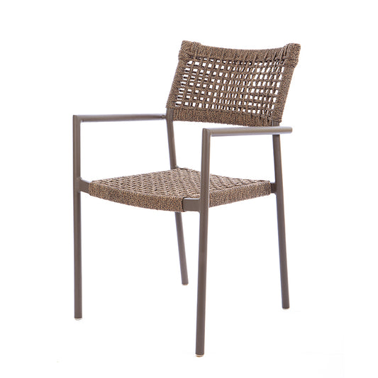 Sun Chair Aluminum Brown Color Nautical Rope Mixed Color Bronze