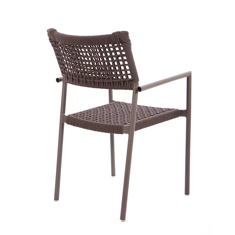 Aluminum Sun Chair Brown Color Nautical Rope Brown Color