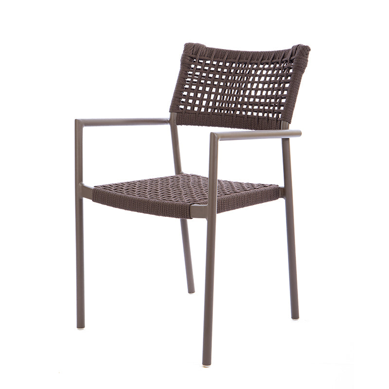 Aluminum Sun Chair Brown Color Nautical Rope Brown Color