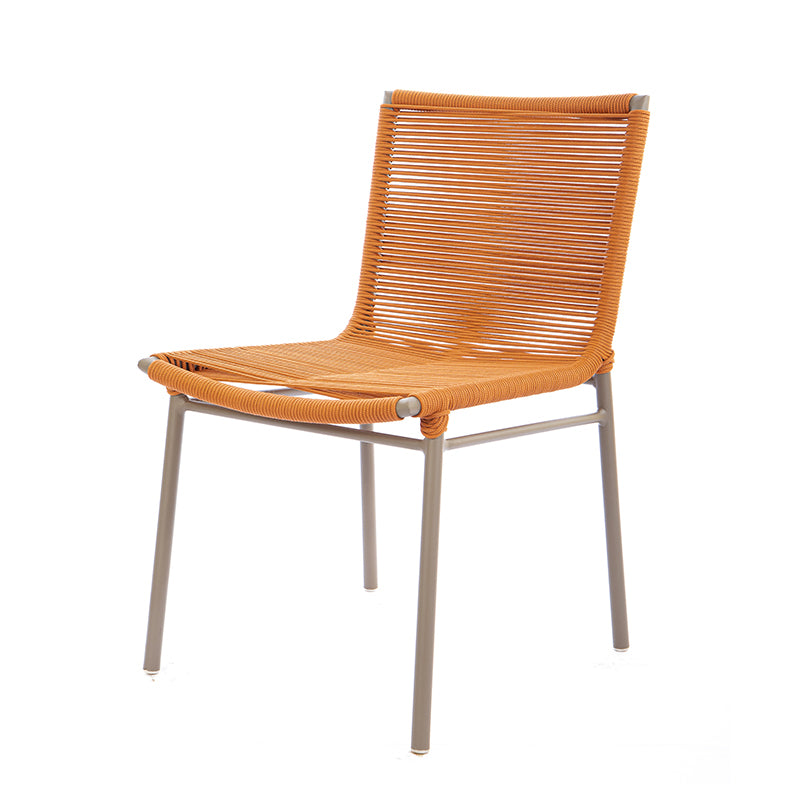 Silla Italia Aluminio Fendi Cuerda Náutica Color Terracota