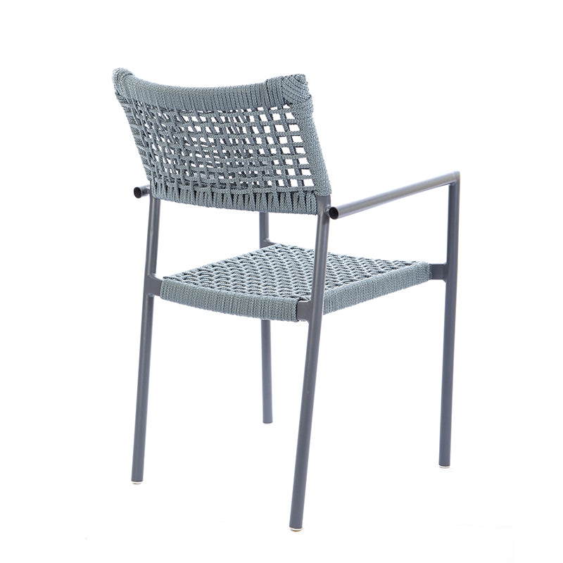 Aluminum Sun Chair Gray Color Nautical Rope Gray Color