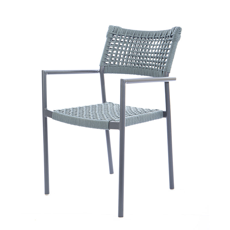 Aluminum Sun Chair Gray Color Nautical Rope Gray Color